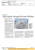 'Space debris' salvaged off coast of Phuket