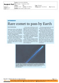 Rare comet to pass by Earth